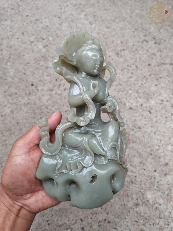 古玩玉器和田玉雕“觀音”擺件真品鑒賞圖