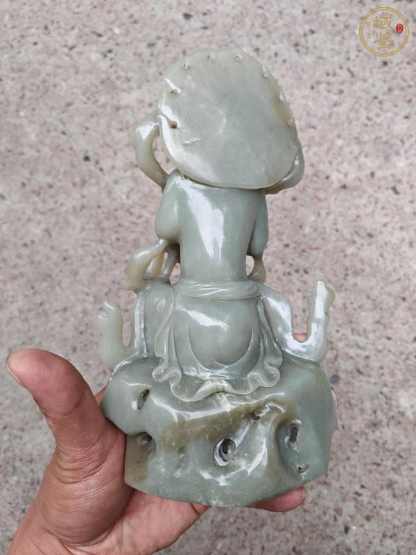 古玩玉器和田玉雕“觀音”擺件真品鑒賞圖