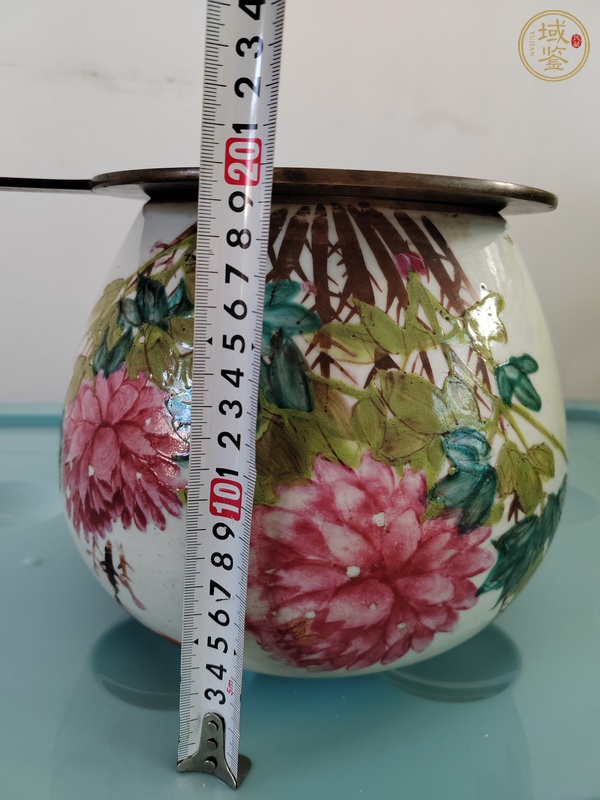 古玩陶瓷粉彩花鳥(niǎo)紋罐，1908年真品鑒賞圖