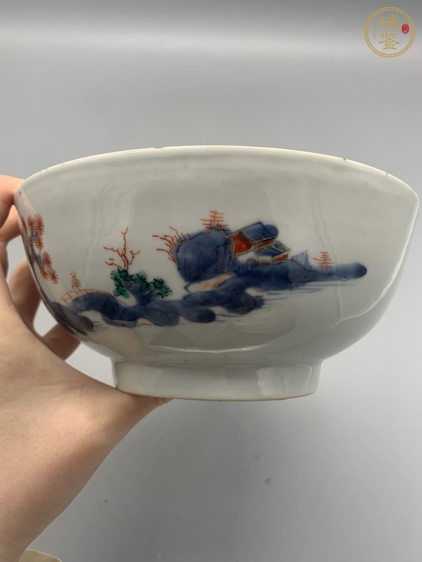 古玩陶瓷青花礬紅描金碗真品鑒賞圖