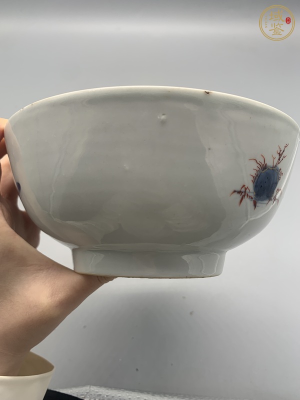 古玩陶瓷青花礬紅描金碗真品鑒賞圖