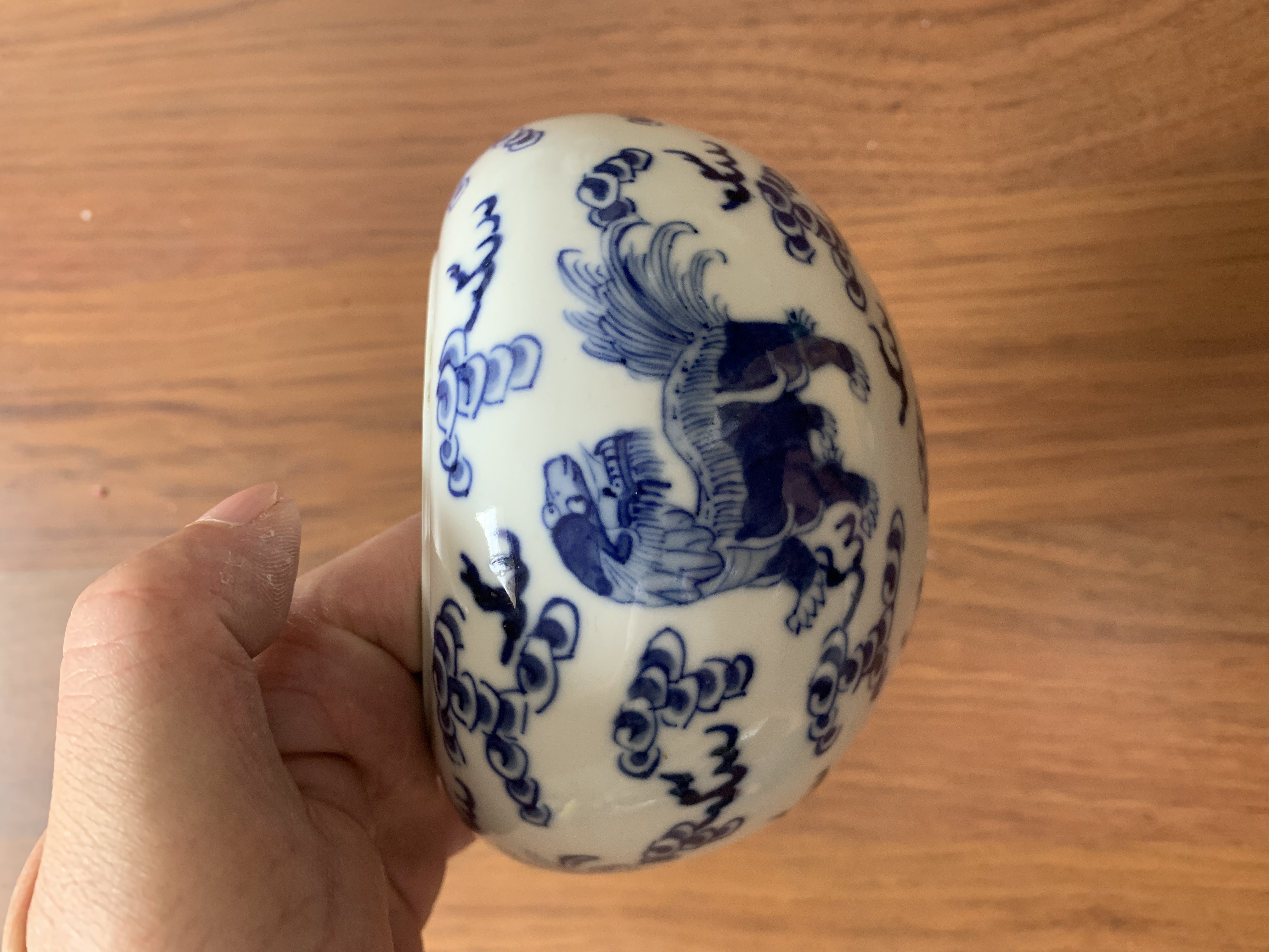 民國 王歩 てひどい 陶磁器 青花花鳥紋 茶托 仁 染付 置物擺件