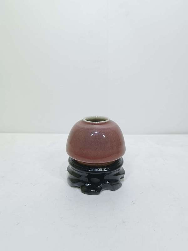 古玩陶瓷清中豇豆紅釉水盂拍賣(mài)，當(dāng)前價(jià)格9500元