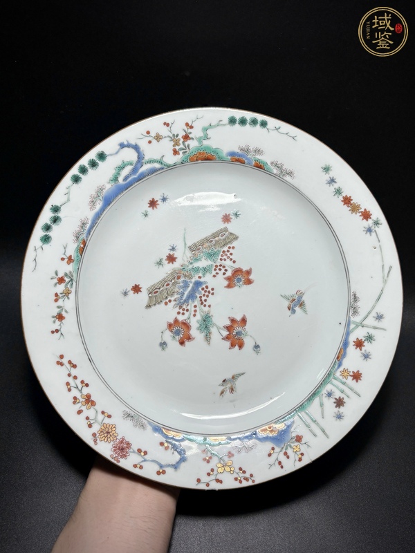 古玩陶瓷五彩花鳥紋盤真品鑒賞圖