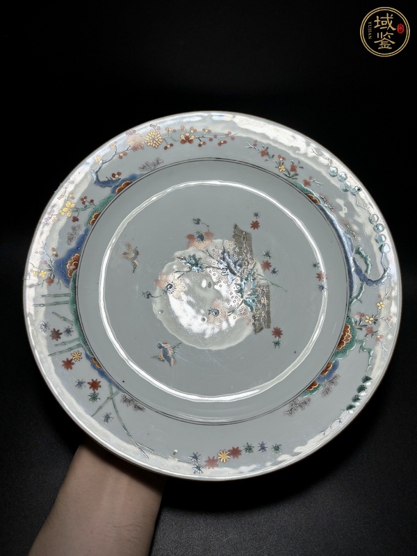 古玩陶瓷五彩花鳥紋盤真品鑒賞圖