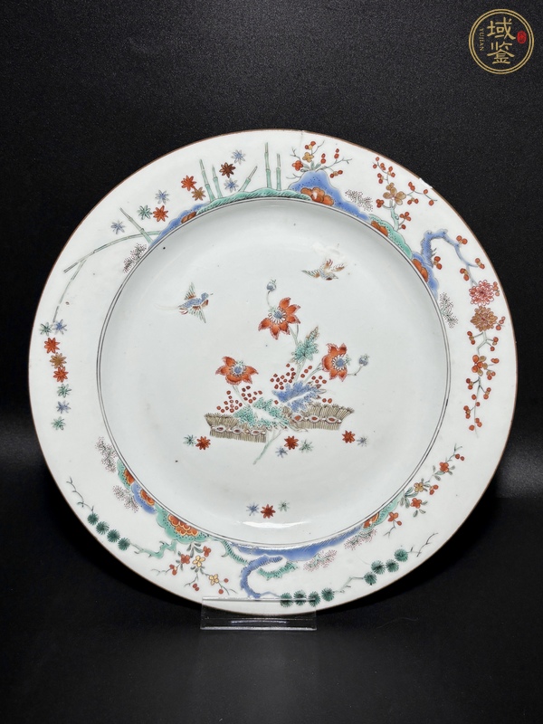 古玩陶瓷五彩花鳥紋盤真品鑒賞圖