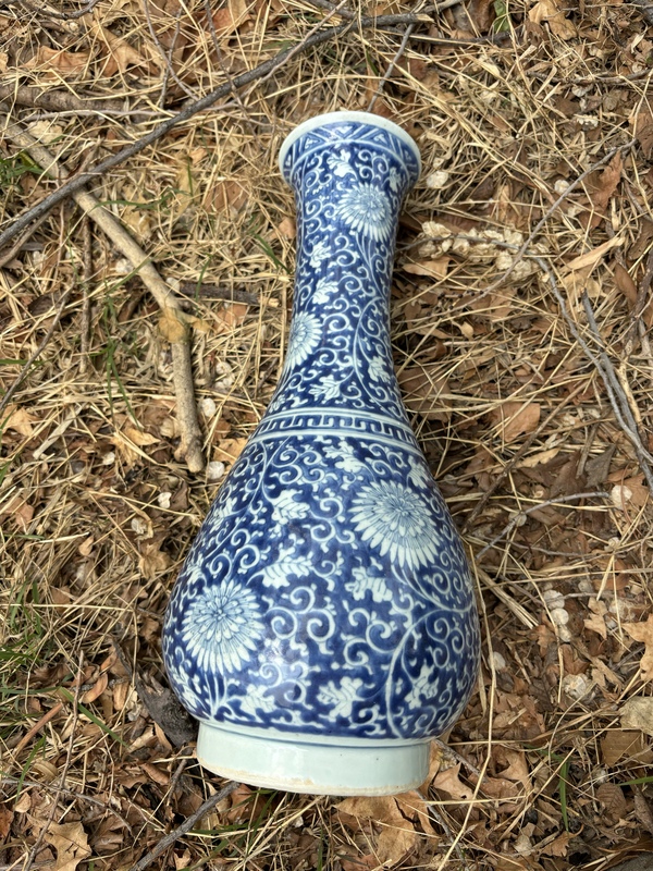 古玩陶瓷明末清初纏枝蓮紋青花琵琶尊拍賣，當(dāng)前價(jià)格22000元