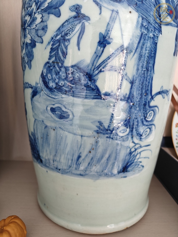 古玩陶瓷鳳凰牡丹青花瓶 真品鑒賞圖