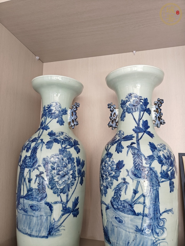 古玩陶瓷鳳凰牡丹青花瓶 真品鑒賞圖