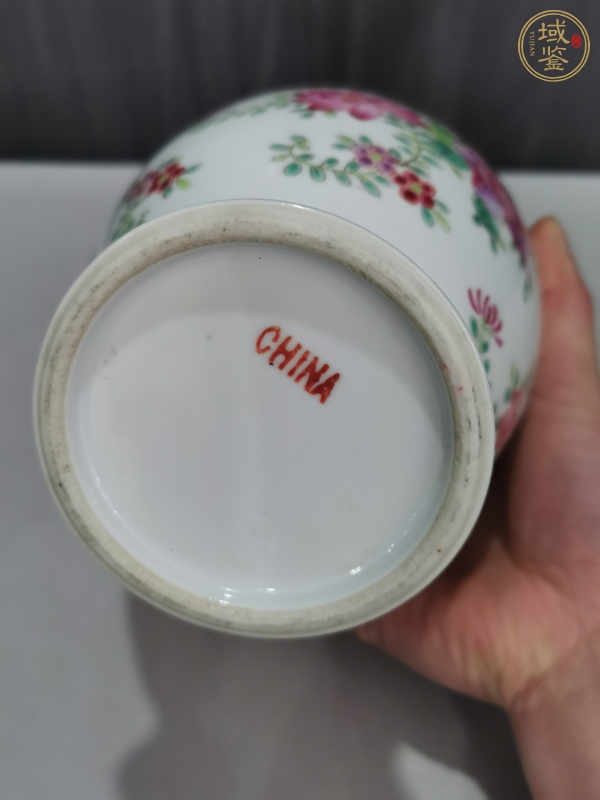 古玩陶瓷花卉紋盤口瓶真品鑒賞圖