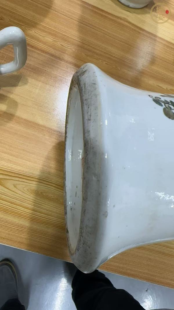 古玩陶瓷 許品衡款淺絳彩花觚真品鑒賞圖