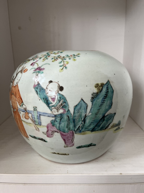 古玩陶瓷粉彩奪魁圖西瓜罐拍賣，當(dāng)前價(jià)格2888元