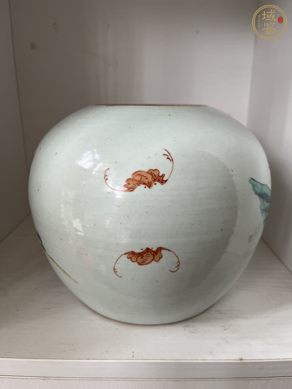 古玩陶瓷粉彩奪魁圖西瓜罐真品鑒賞圖
