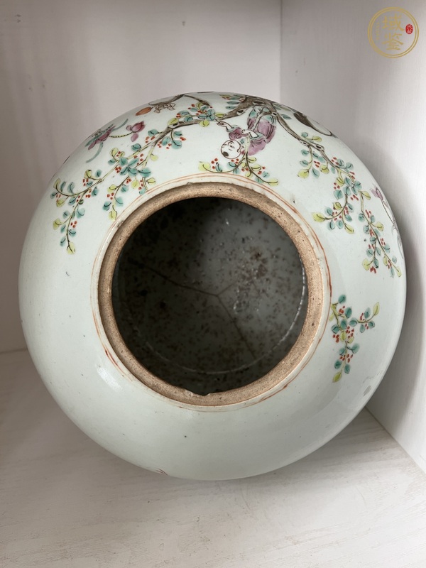 古玩陶瓷粉彩奪魁圖西瓜罐真品鑒賞圖