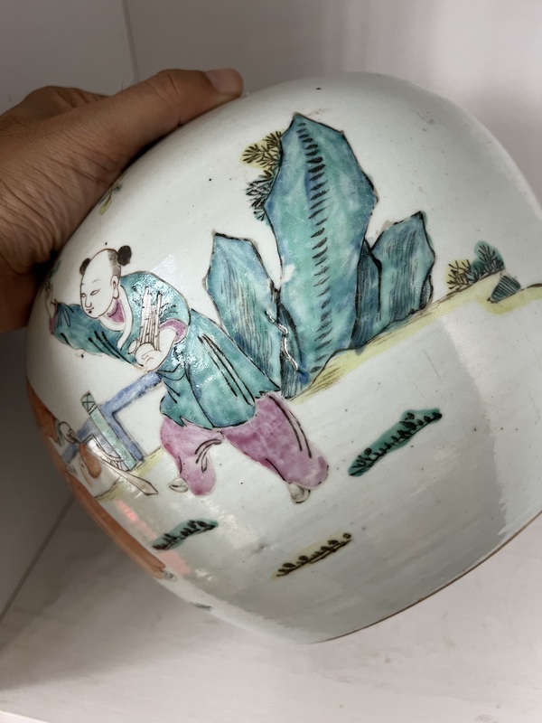 古玩陶瓷粉彩奪魁圖西瓜罐拍賣，當(dāng)前價(jià)格2888元