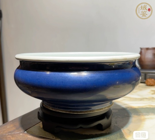古玩陶瓷祭藍釉爐真品鑒賞圖