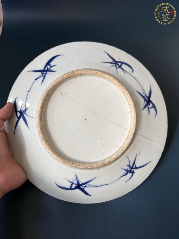 古玩陶瓷青花留白冰梅紋盤真品鑒賞圖