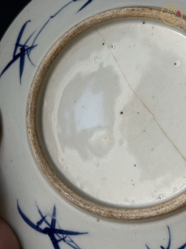 古玩陶瓷青花留白冰梅紋盤真品鑒賞圖