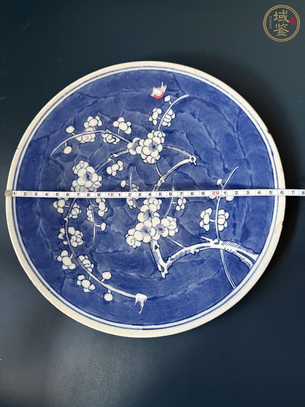 古玩陶瓷青花留白冰梅紋盤真品鑒賞圖