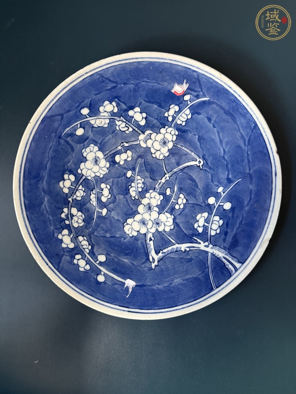 古玩青花留白冰梅紋盤真品鑒賞圖