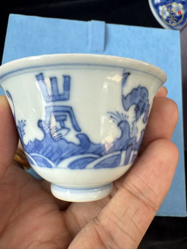 古玩陶瓷青花福壽紋杯真品鑒賞圖
