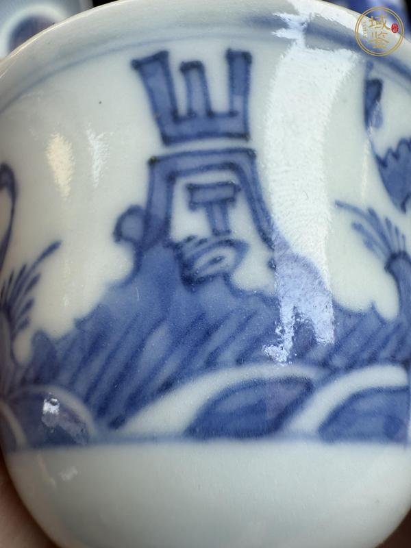 古玩陶瓷青花福壽紋杯真品鑒賞圖