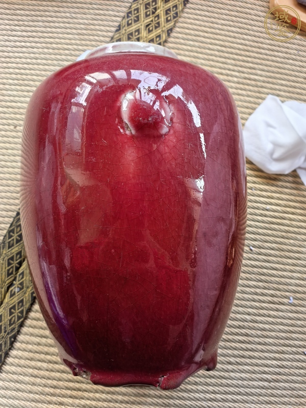 古玩陶瓷清晚期 郎窯紅釉冬瓜罐真品鑒賞圖