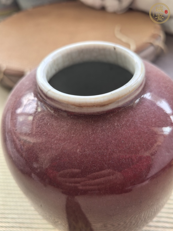古玩陶瓷清晚期 郎窯紅釉冬瓜罐真品鑒賞圖
