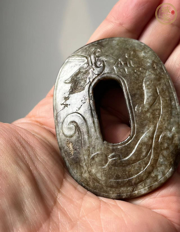 古玩玉器玉蒲紋螭龍璧真品鑒賞圖