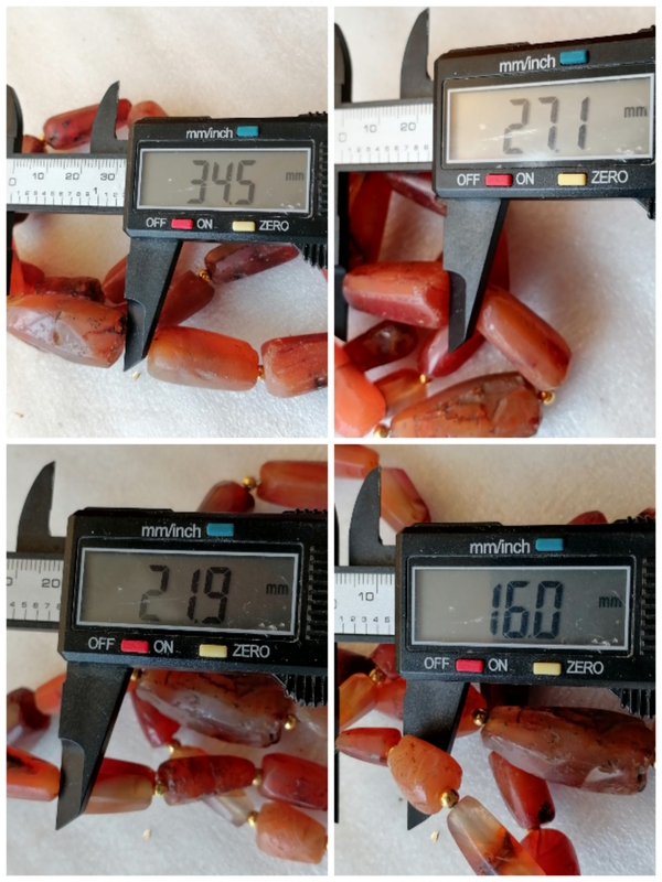 古玩玉器天然紅瑪瑙多棱珠鏈一條拍賣，當前價格666元