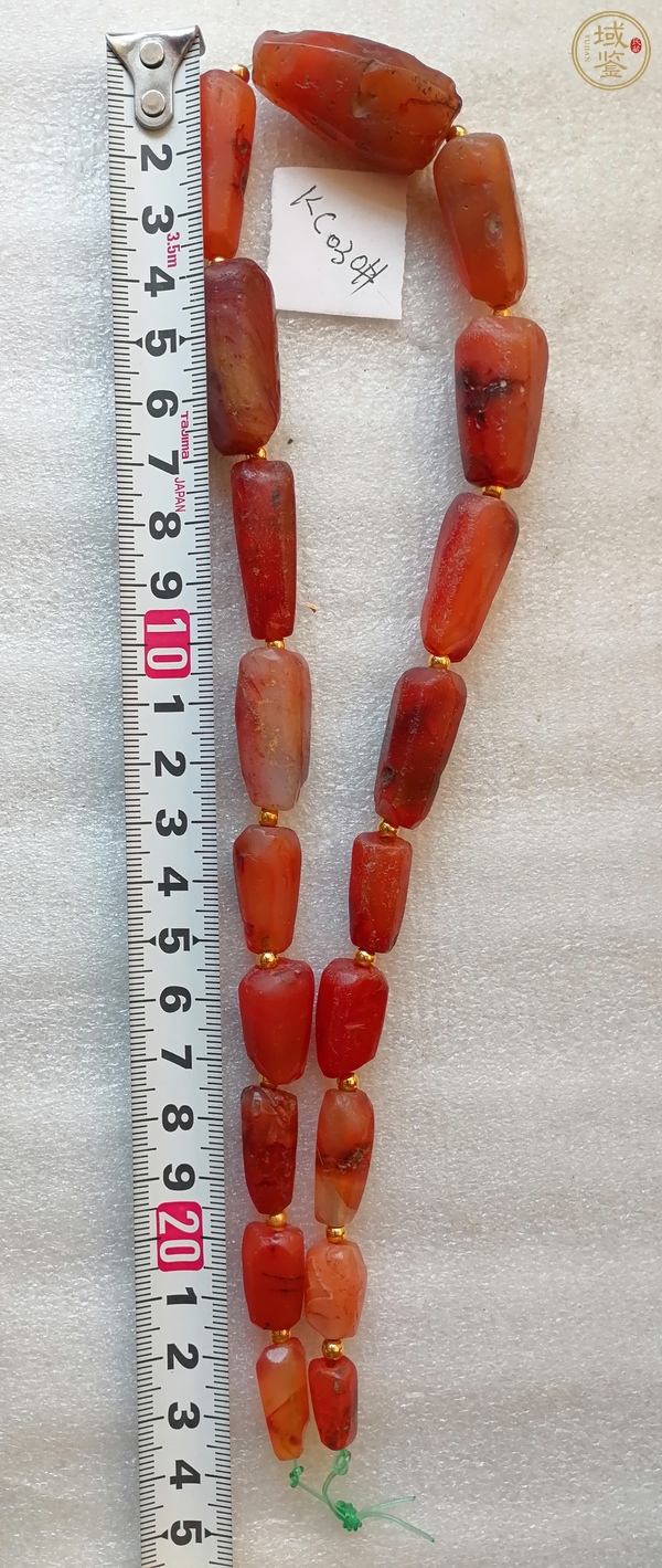 古玩玉器天然紅瑪瑙多棱珠真品鑒賞圖