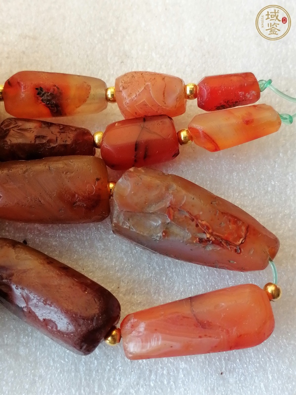 古玩玉器天然紅瑪瑙多棱珠真品鑒賞圖