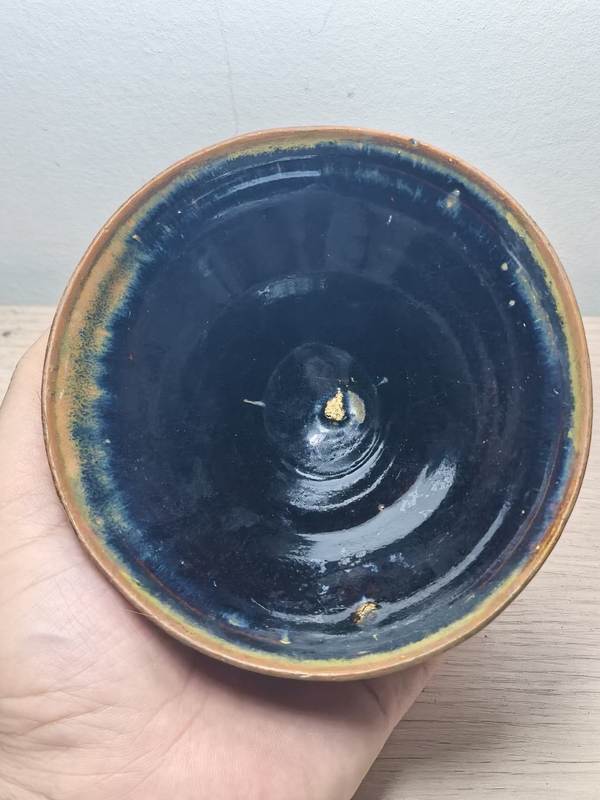 古玩轉(zhuǎn)賣南宋建窯烏金釉束口盞拍賣，當(dāng)前價(jià)格1388元
