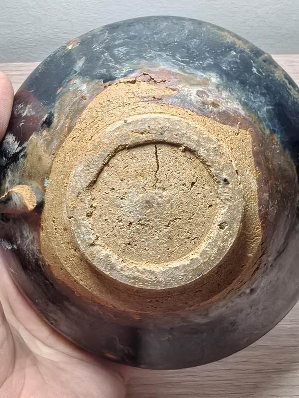 古玩陶瓷南宋建窯烏金釉束口盞拍賣(mài)，當(dāng)前價(jià)格298元