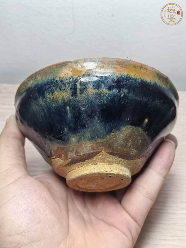 古玩陶瓷建窯黑釉束口盞真品鑒賞圖