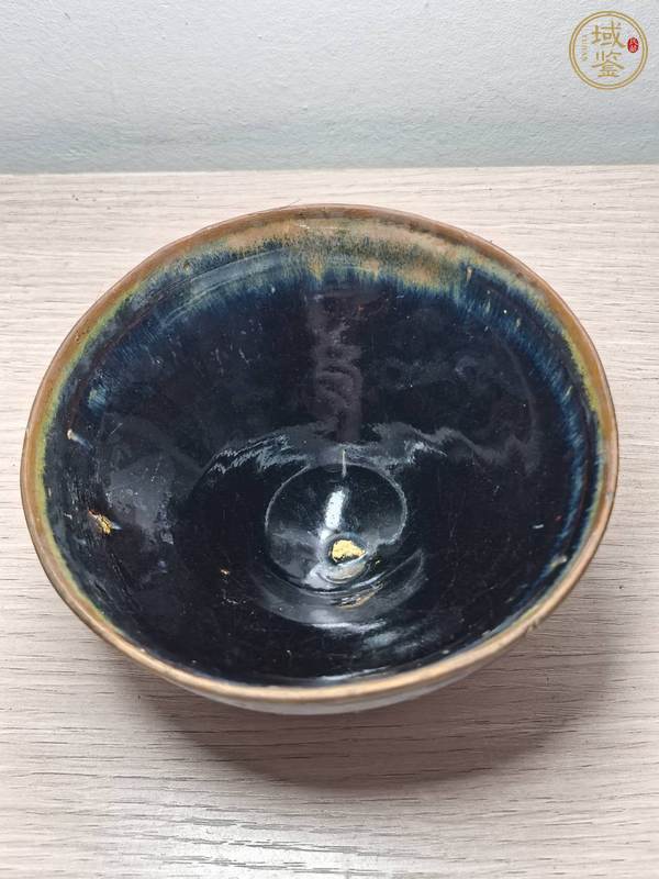 古玩陶瓷建窯黑釉束口盞真品鑒賞圖