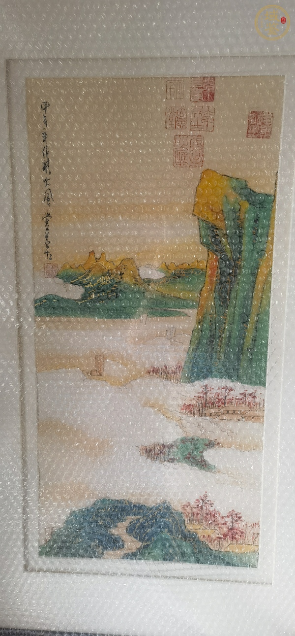 古玩張若谷工筆重彩青綠山水真品鑒賞圖