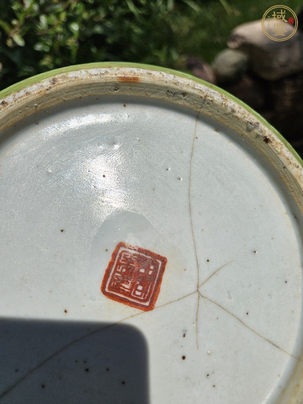 古玩陶瓷花鳥紋西瓜罐真品鑒賞圖