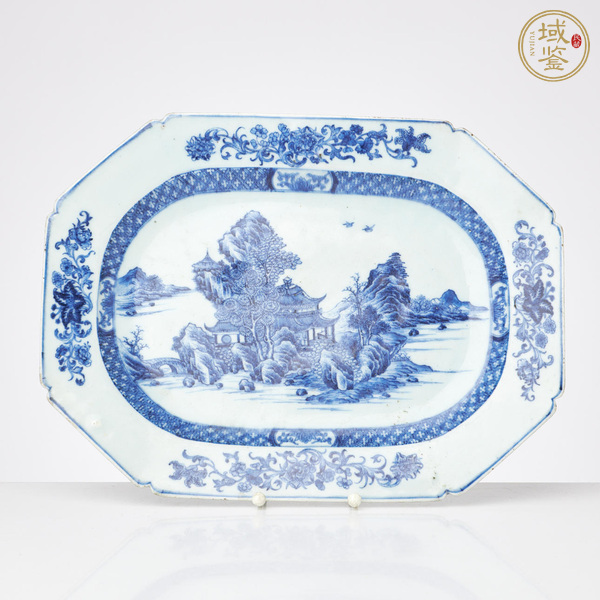 古玩陶瓷清中青花盤(pán)真品鑒賞圖