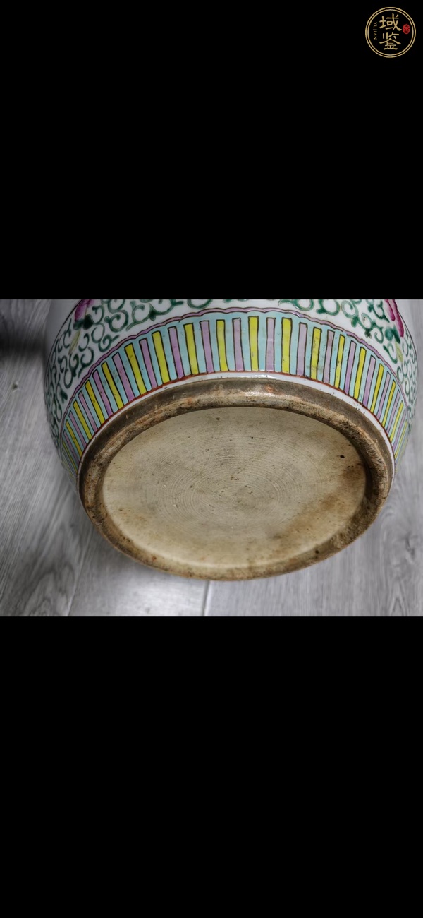 古玩陶瓷粉彩花鳥缸真品鑒賞圖