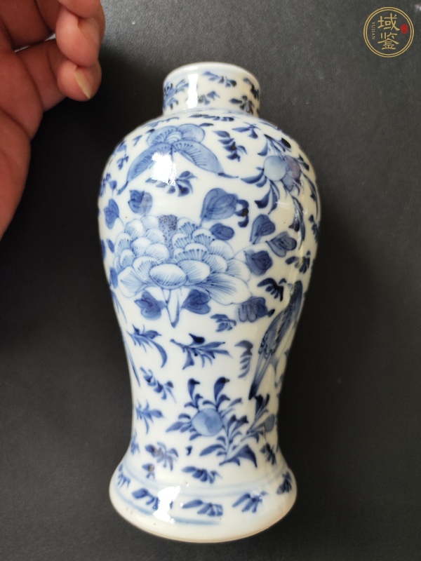 古玩陶瓷晚清青花花鳥瓶真品鑒賞圖
