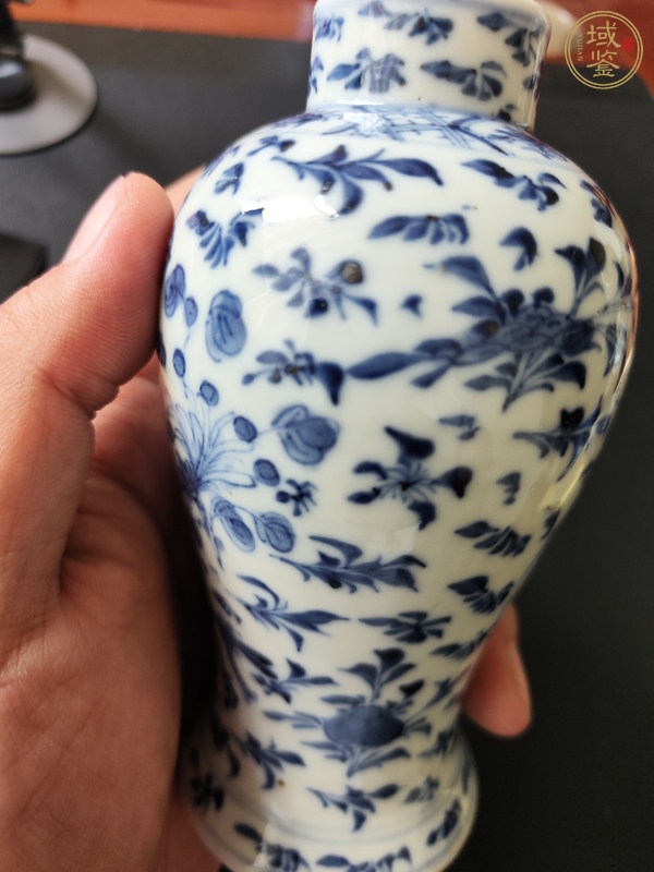 古玩陶瓷晚清青花花鳥瓶真品鑒賞圖