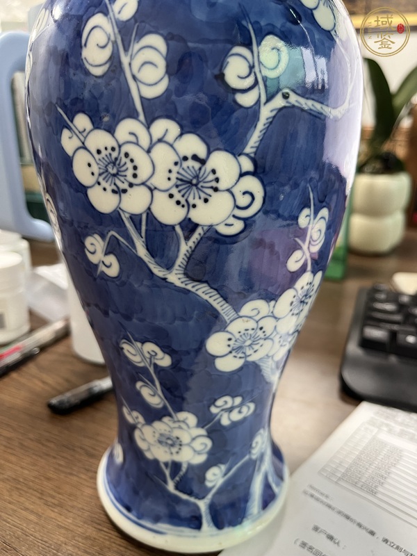 古玩清晚期冰梅蓋罐真品鑒賞圖