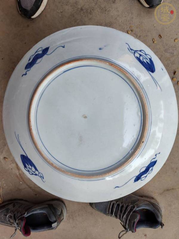 古玩陶瓷青花加彩盤真品鑒賞圖