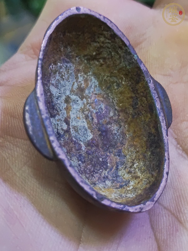 古玩銅器現代仿品青銅耳杯真品鑒賞圖