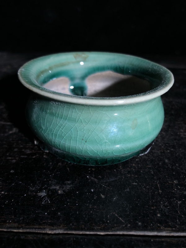 古玩陶瓷綠釉香爐拍賣，當(dāng)前價(jià)格58元
