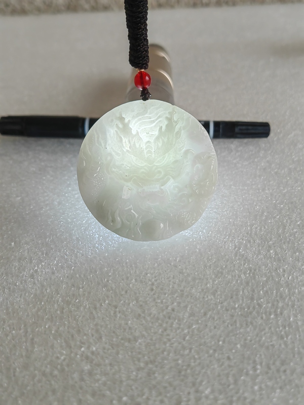 古玩玉器天然翡翠“龍牌”拍賣，當(dāng)前價格234元