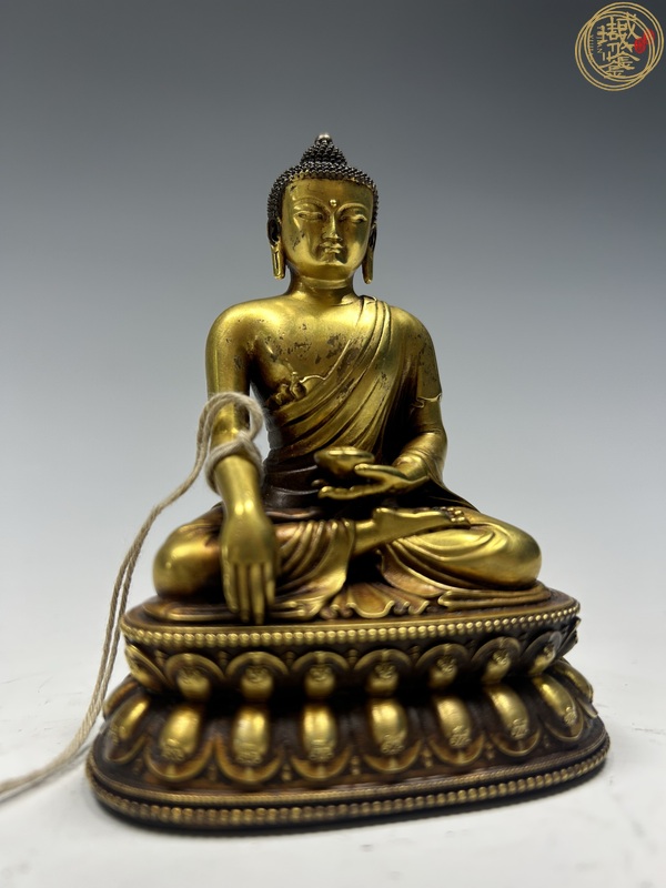 古玩銅器銅鎏金釋迦摩尼真品鑒賞圖