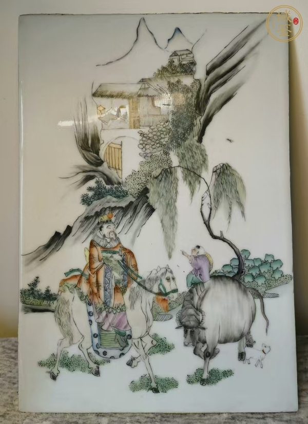 古玩陶瓷人物紋瓷板畫真品鑒賞圖