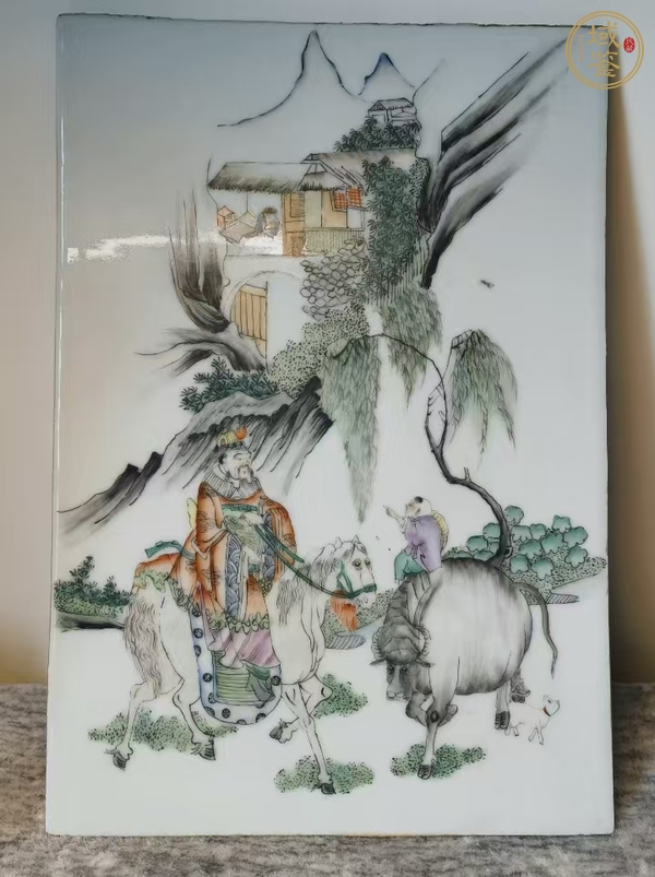 古玩陶瓷人物紋瓷板畫真品鑒賞圖
